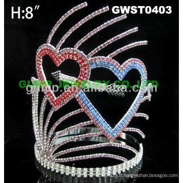 Couronne de tiare en strass coeur de valentine -GWST0403